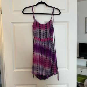 Purple Tie Die Backless Dress Size Small